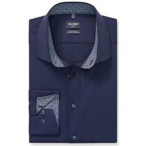 OLYMP - 24/7 Luxor - Overhemd - Marine Blauw - Modern Fit - Twill