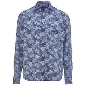 OLYMP SIGNATURE Casual Overhemd, tailored fit, Kent, Grijsgroen