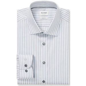OLYMP Level Five Overhemd, body fit, New York Kent, Zilvergrijs