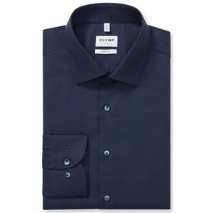 OLYMP - Level 5 - Overhemd - Marine Blauw - Body Fit - Mouwlengte 7