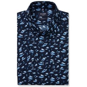 OLYMP Luxor Overhemd, modern fit, Global Kent, Marineblauw