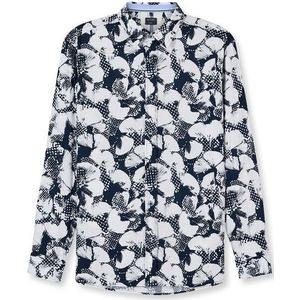 OLYMP Casual Overhemd, regular fit, Kent, Marineblauw