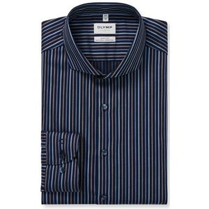 OLYMP Level Five Overhemd, body fit, Cutaway, Marineblauw