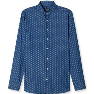 OLYMP SIGNATURE Casual Overhemd, tailored fit, Cutaway, Nachtblauw