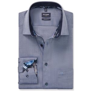 OLYMP - Luxor - Overhemd - Marineblauw - Modern Fit