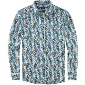 OLYMP Casual Overhemd, regular fit, Kent, Bleu