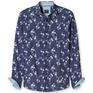 OLYMP Casual Overhemd, regular fit, Kent, Marineblauw