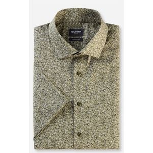 OLYMP Luxor Overhemd, modern fit, Global Kent, Olijfgroen