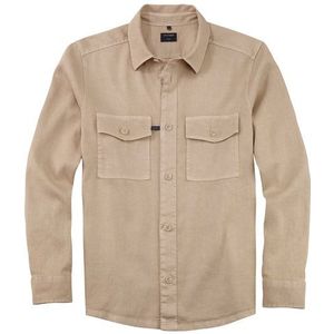 OLYMP Casual Overhemd, Overshirt, Kent, Beige
