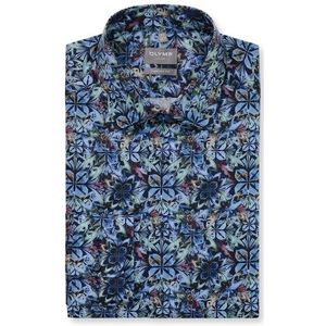 OLYMP Luxor Overhemd, comfort fit, New Kent, Marineblauw