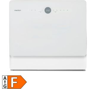 MEDION LIFE Tischgeschirrspüler DWT50 (MD 37775), 7 Reinigungsprogramme, Wasseranschluss, für 5 Gedecke, EasyFit Design, Touch-Bedienfeld, LED-Display