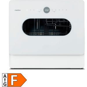 MEDION LIFE Tischgeschirrspüler DWT51 (MD 37766), 7 Reinigungsprogramme, Eimer-Funktion und Wasseranschluss, für 5 Gedecke, EasyFit Design, Touch-Bedienfeld, LED-Display