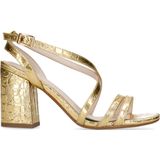 Goudkleurige metallic sandalen met hak