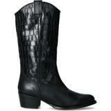 Zwarte leren cowboylaarzen