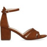 Cognac sandalen met hak