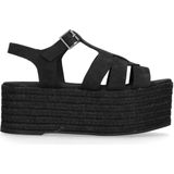 Zwarte plateau sandalen
