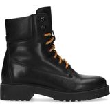 Zwarte biker boots van leer