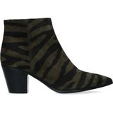 Groene zebraprint enkellaarsjes met hak