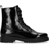 Zwarte lak biker boots