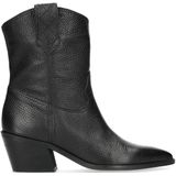 Zwarte leren western laarsjes met hak