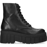 Zwarte biker boots met plateau zool