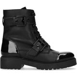 Zwarte biker boots met lak neus
