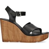 Zwarte sandalen met sleehak