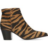 Cognac zebraprint enkellaarsjes met hak