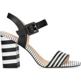 Zwarte sandalen met hak met print