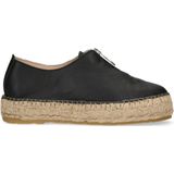 Zwarte leren espadrilles met rits