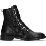 Zwarte biker boots met gespen