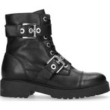 Zwarte biker boots met gespen