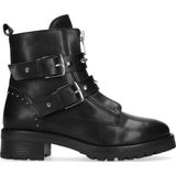 Zwarte biker boots met gespen en studs