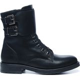 Zwarte biker boots met riem