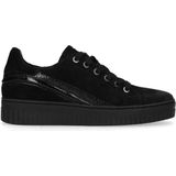 Zwarte platform sneakers van suède