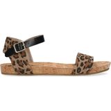 Zwarte sandalen met panterprint