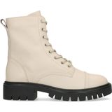 Beige leren veterlaarsjes