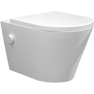 Sanifun rimless hangtoilet Rumba glans wit met koud water bidet-functie glans wit 52.