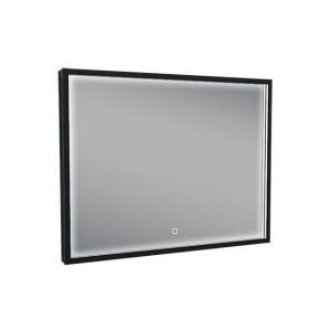 Sanifun Rechthoekige condensvrije LED-spiegel 800x600 matzwart.