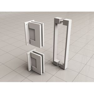 Sanifun Scharnierset met deurgreep Lego mat wit.