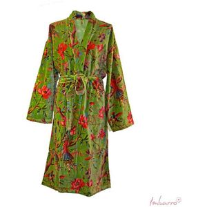 Imbarro Kimono Soft Velvet Paradise - Groen