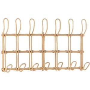 Kapstok 6 Haken - 58x38x18 cm - Naturel - Rotan