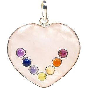 PuurSpirits Hartvorm Chakra Hanger Rozenkwarts