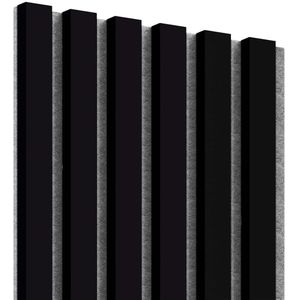 MDF latten op vilt 275x30 cm Zwart