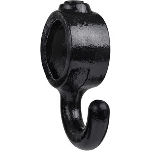Kapstokhaak. Haak 90 graden smal Typ 64E, 48,3 mm, Zwart