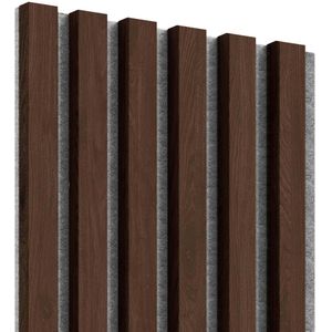 MDF latten op vilt 275x30 cm Walnoot