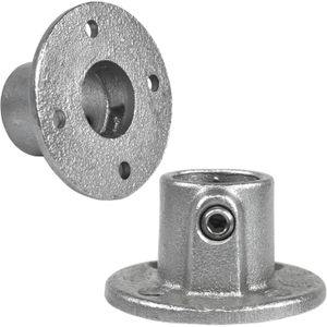 Ronde voetplaat met doorloop Typ 10TA, 21,3 mm, Thermisch verzinkt