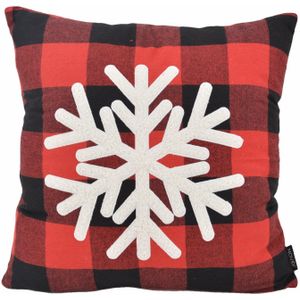 SNOW Kerst Ruit Kussenhoes | Katoen | 45 x 45 cm