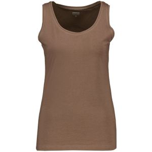 Hemd - Bruin - Dames - Stretch Cotton - Brede Schouderbanden