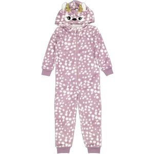 Onesie - Paars - 100% Polyester Coral Fleece - Met Capuchon